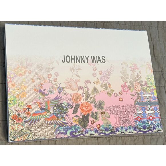 Johnny Was Floral Magnetic Closure Slim Multicolor Gift Box and Nylon Gift Bag - Picture 2 of 9